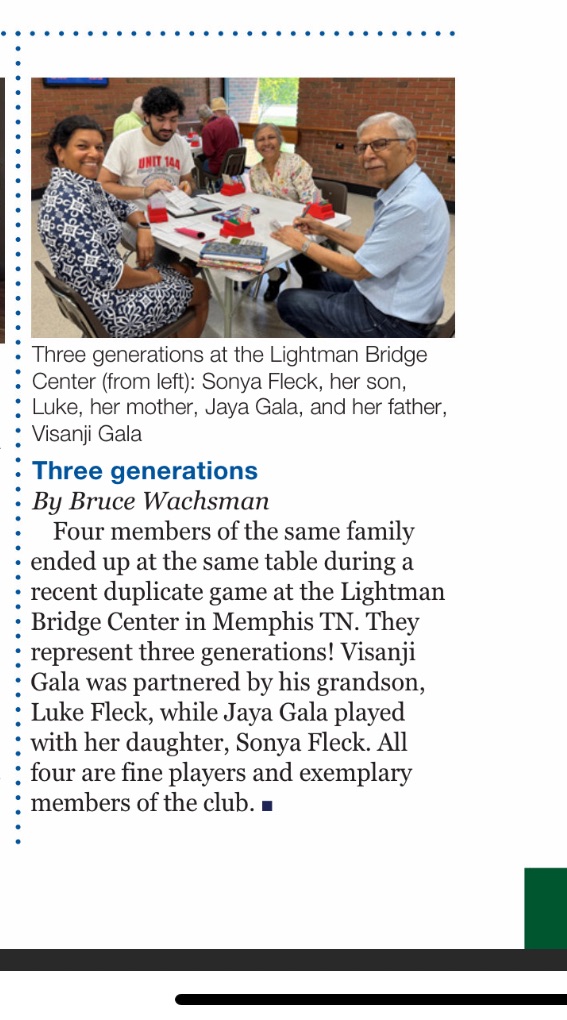 In November ACBL Magazine