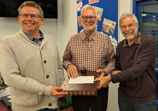 Brian presents the Gimson Trophy to Phil and Richard