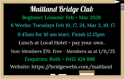 🏫Beginner Bridge Lessons 2026