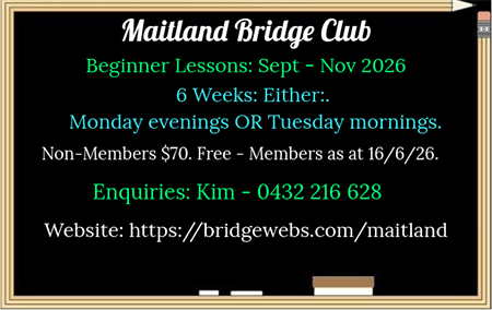 🏫Beginner Bridge Lessons September 2026