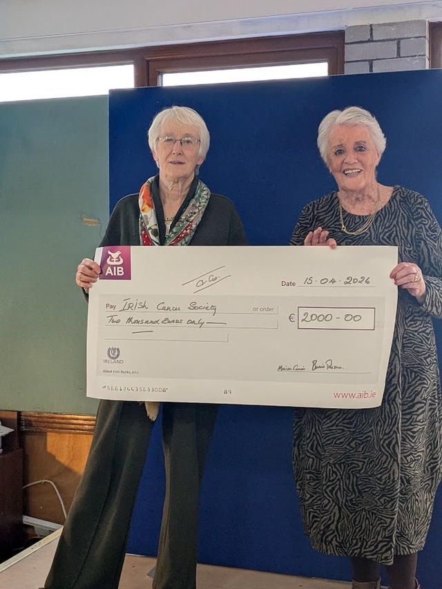 Presentation of Proceeds of Presidents Charity Night to The Irish Cancer Association