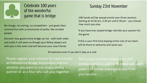 Social Bridge - Sunday 23rd November 2025