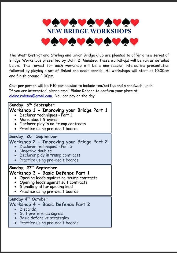 Autumn Workshops