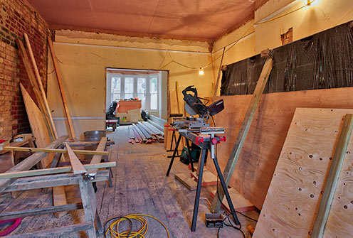 Middle room being used as a workshop - October 1