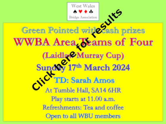 WWBA Laidlaw Murray Cup (Teams of 4) - 17th March 2024
