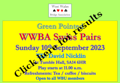 WWBA Swiss Pairs - Sunday 10th September 2023