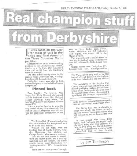 News Item from the Derby Telegraph of 1990