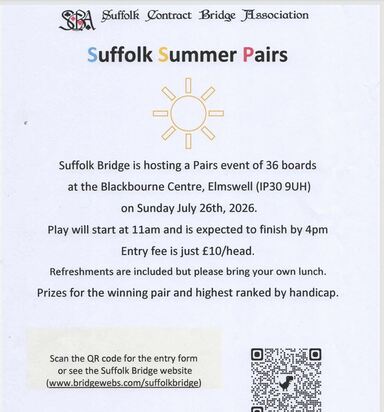 Up Coming Events -- Summer Pairs
