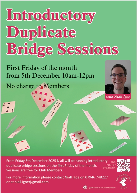 Introductory Duplicate Bridge Sessions with Niall Igoe