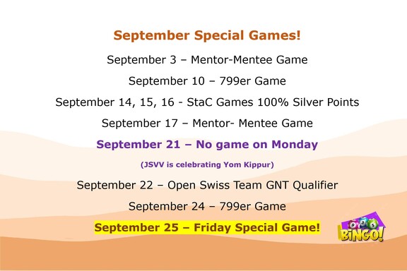 September Special Games!