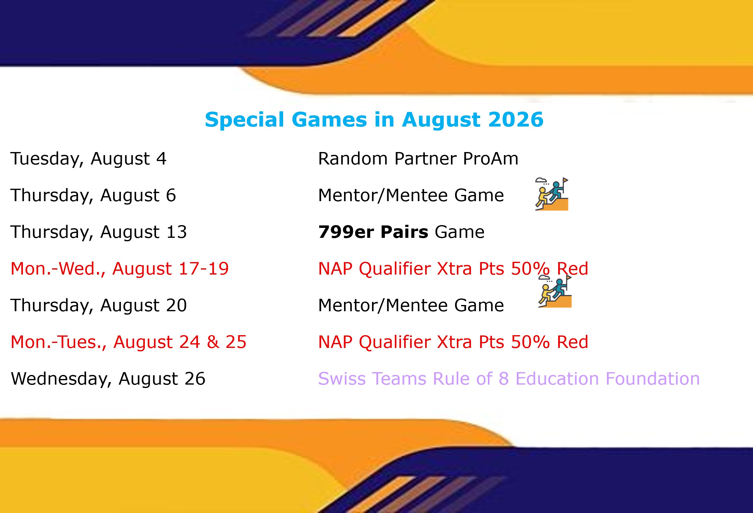Special Games this Month!