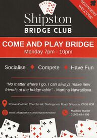 Open Evening on 6th October was a great success, with 13 pairs including a number of fresh faces. NS pairs on Board 23 were chuffed to win 12 tricks in 4 spades contract only to find that Pair 4 (Matthew and Pat) had bid and made a small slam. similarly on Board 24, EW pairs were thrilled to get 12 tricks in 5 Diamonds only to find that Pair 12 (Bridget and Gerald) had risked 3 No trumps and swept the board!