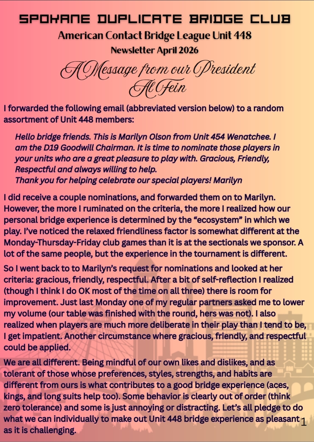 April 2026 Newsletter