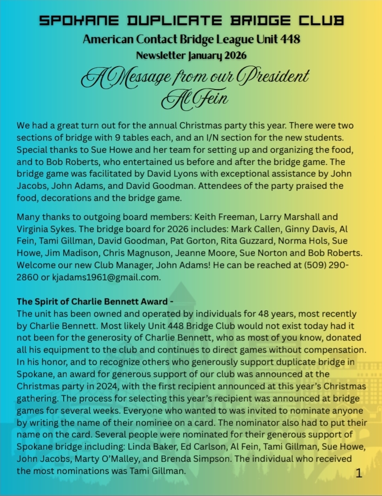 January 2026 Newsletter