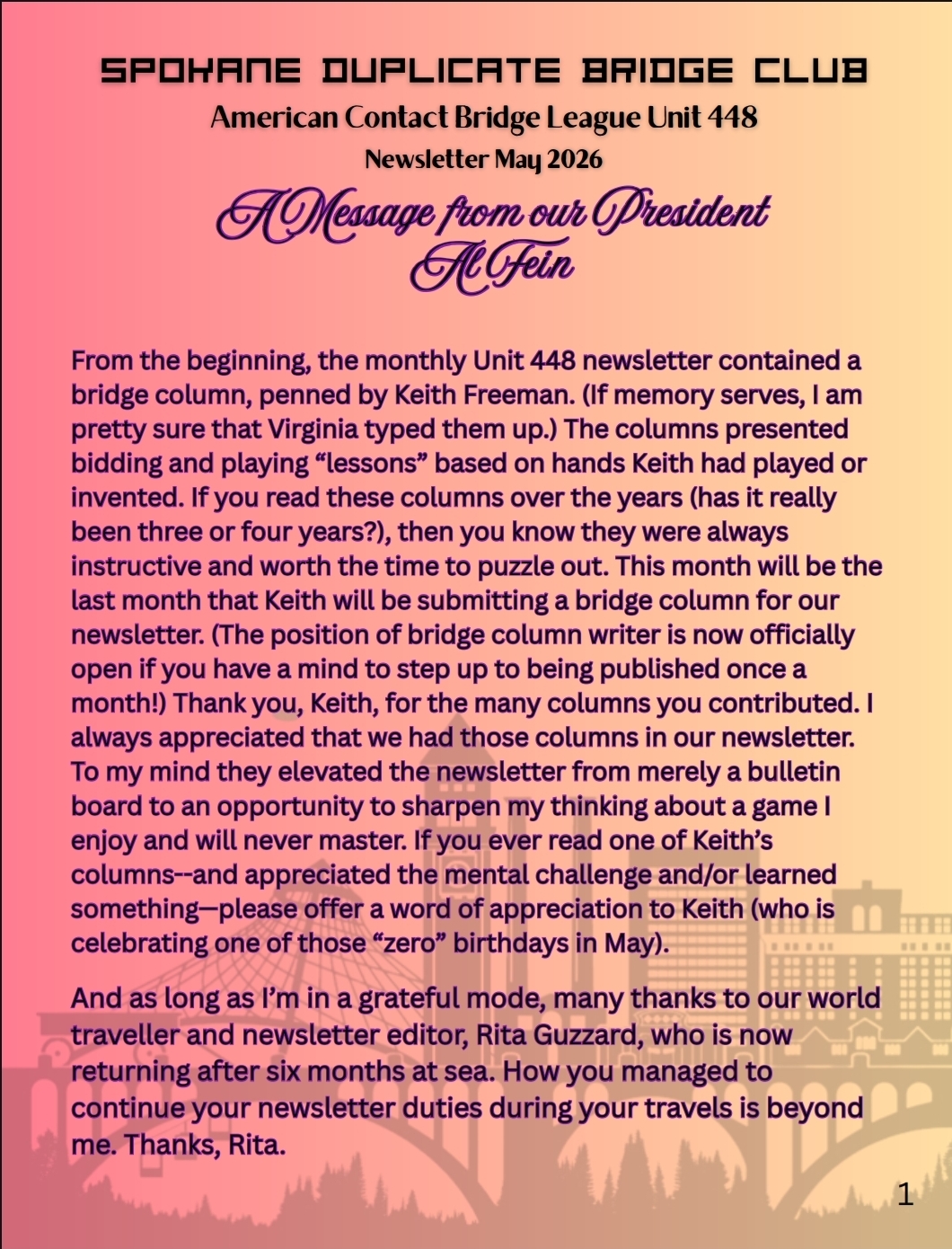 May 2026 Newsletter