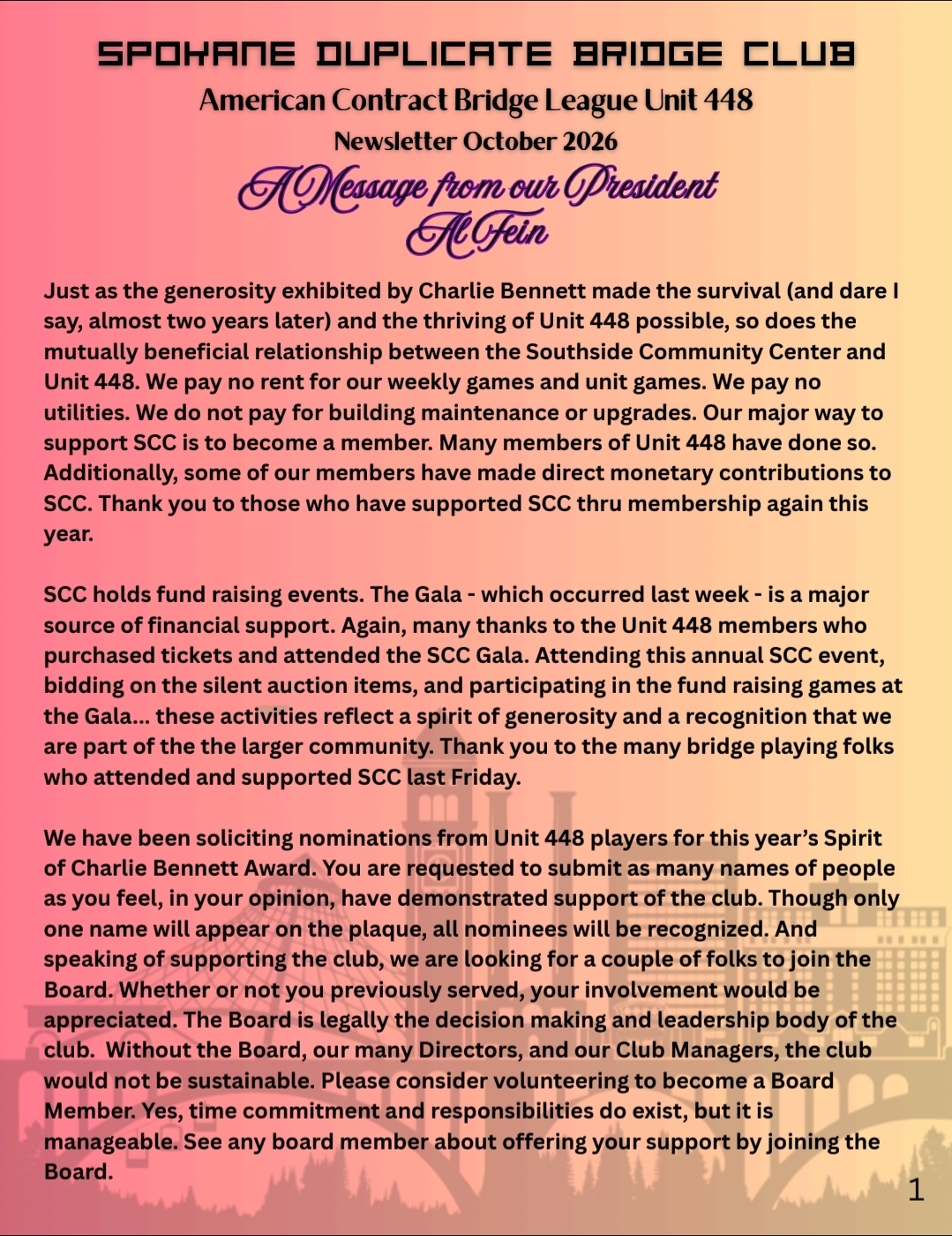 October 2026 Newsletter