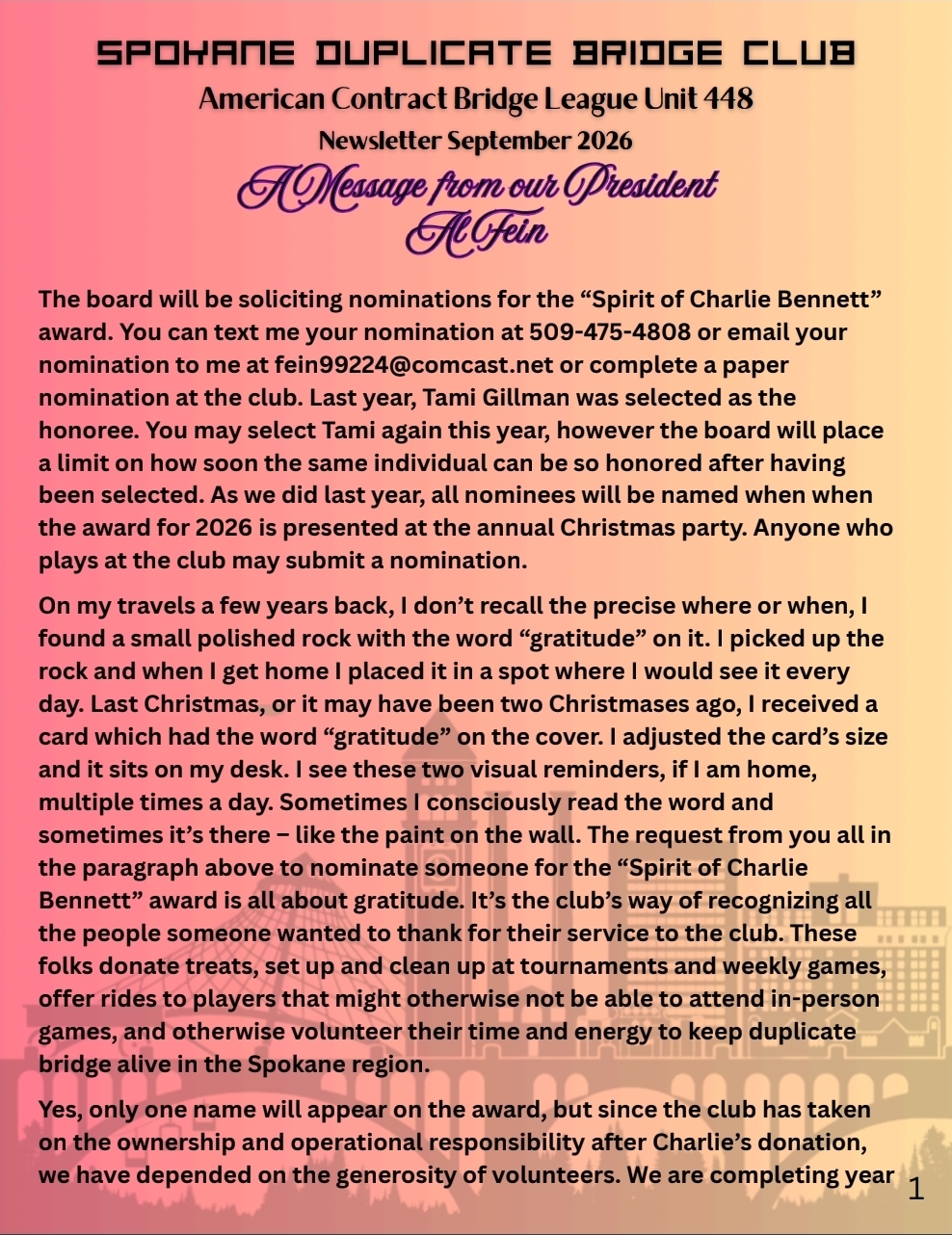 September 2026 Newsletter