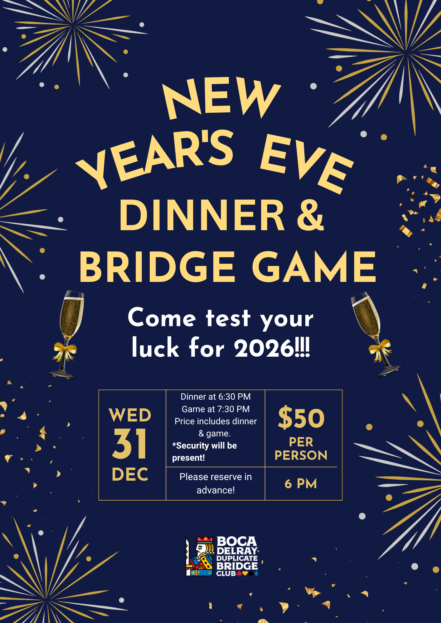 New Year's Eve - To RSVP please click here