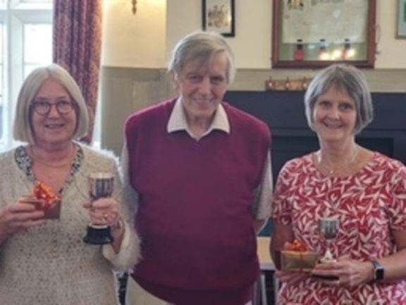 Mary and Lynda winners at our Summer Social 2025