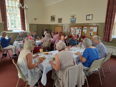 Enjoying the buffet lunch at our Summer Social afternoon June 2026