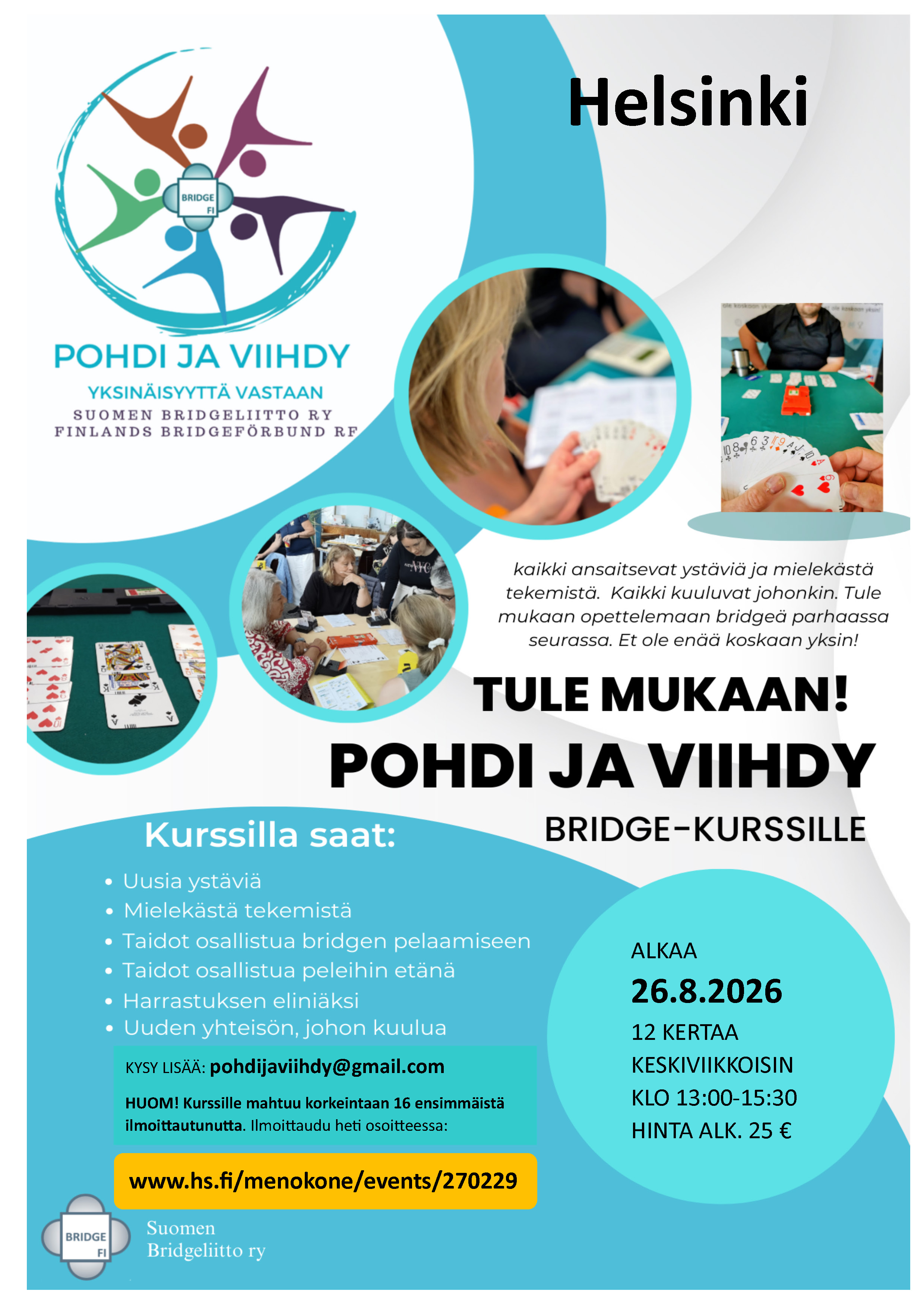 Pohdi ja viihdy -bridgekurssi