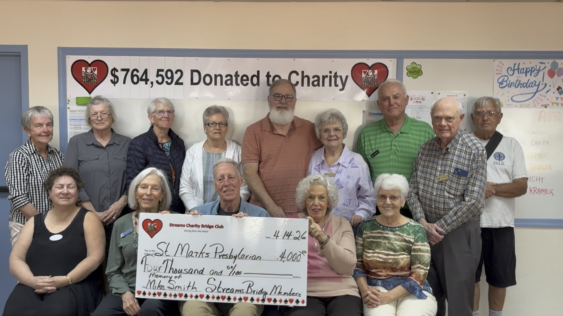 4/26 St. Mark's Presbyterian in Menory of Mike Smith