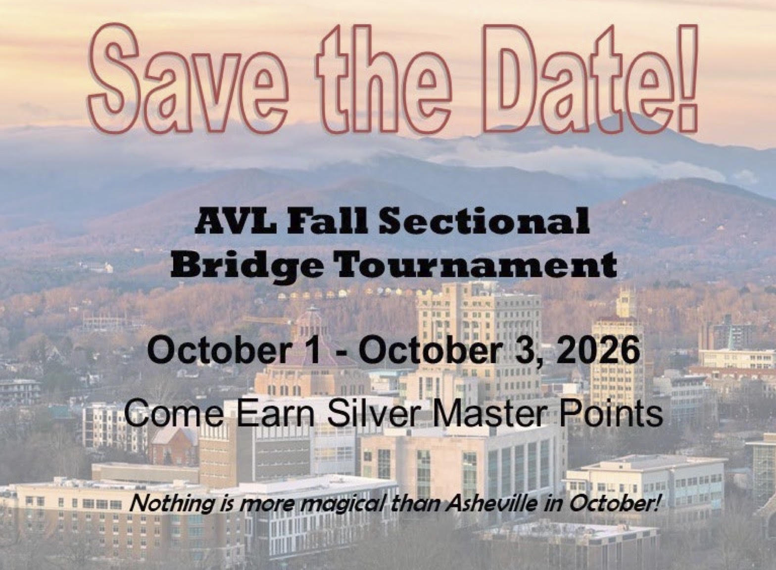 Asheville Sectional Save the Date October 1-3